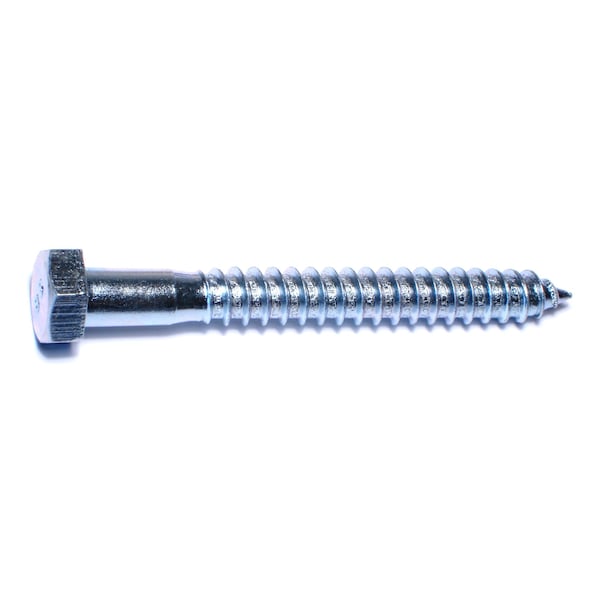 Midwest Fastener Lag Screw, 1/2 in, 4-1/2 in, Steel, Zinc Plated Hex Hex Drive, 5 PK 35081 - main